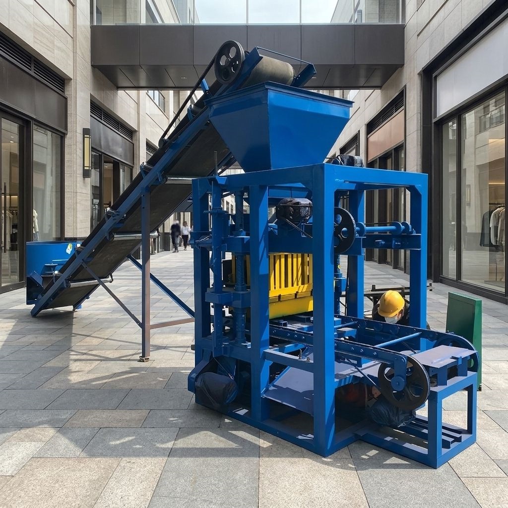QT4-26 Multi-Voltage Paving/Curbstone/Hollow/Interlock Block Making Machine-High Efficiency Low Noise Stable Performance Molding
